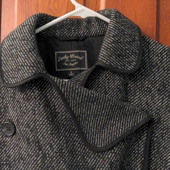 Lucky Brand Black Striped Double Breasted Jacket Size S - Picture 4 of 9